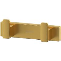 Двойной крючок Whitecross Cubo gold brushed CU2412GLB Брашированное золото — фото 1, Крючки для полотенец