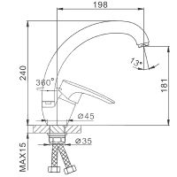 Смеситель для кухни Frap H701 F41701-B Хром — фото 6, Смесители для кухни