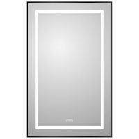 Зеркало BelBagno Kraft 50 SPC-KRAFT-500-800-LED-TCH-WARM-NERO с подсветкой Черное с сенсорным выключателем и подогревом — фото 1, Зеркала в ванную комнату