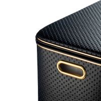 Корзина для белья Geralis PBG-S Punto Черная, кант Золото, большая — фото 4, Корзины для белья