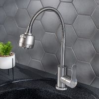 Смеситель для кухни Ростовская Мануфактура Сантехники SUS124-016F Нержавеющая сталь — фото 4, Смесители