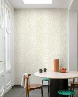 Обои Grandeco Cumaru CU 3001 Винил на флизелине (0,53*10,05) Бежевый/Белый, Листья — фото 3, Обои для стен
