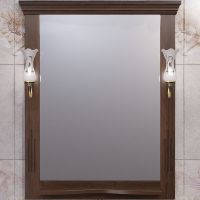 Зеркало Opadiris Риспекто 80 00-00007061 Орех антикварный с выключателем — фото 1, Мебель для ванной