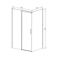 Душевой уголок Vincea Dice 160x100 VSR-4D1016CL профиль Хром стекло прозрачное — фото 4, Прямоугольные душевые уголки