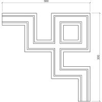 Угловой элемент Европласт 1.52.287 300x20x300 мм — фото 2, Молдинги