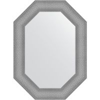 Зеркало Evoform Polygon 76х56 BY 7289 в багетной раме - Серебряная кольчуга 88 мм — фото 1, Мебель для ванной