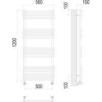 Водяной полотенцесушитель Terminus Ватра П21 500х1200 4670078530561 Хром, нижнее подключение, G 1/2" ВР, с комплектом вентилей — фото 4, Водяные полотенцесушители