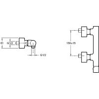 Смеситель для душа Jacob Delafon Toobi Хром арт-E8962-CP — фото 3, Смесители для душа с термостатом