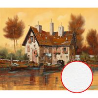 Фреска Ortograf Городской пейзаж живопись 11846 Фактура бархат FX Флизелин (3,2*2,7) Бежевый/Оранжевый/Желтый, Город/Пейзаж/Живопись — фото 1, Фрески