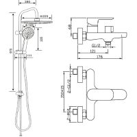 Товар: Душевая система Agger A0293544 Черная - фото 15 Душевая система Agger A0293544 Черная — фото 15, Душевые стойки