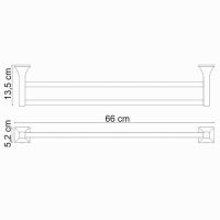 Полотенцедержатель WasserKRAFT Wern K-2540 двойной Хром — фото 3, Полотенцедержатели