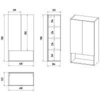 Товар: Подвесной шкаф Brevita Vega 60 VEG-08060-011 над стиральной машиной Белый матовый Золото - фото 10 Подвесной шкаф Brevita Vega 60 VEG-08060-011 над стиральной машиной Белый матовый Золото — фото 10, Мебель для ванной