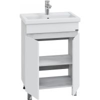 Тумба под раковину СанТа Марс 60 700408 Белая Светлое дерево — фото 2, Мебель для ванной