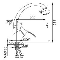 Смеситель для кухни Frap F4101-12 Белый — фото 6, Смесители для кухни