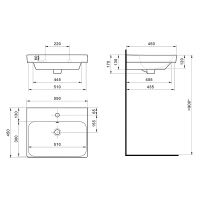 Тумба с раковиной Misty Адриана 55 УТ000010339 подвесная Дуб Вотан Белый — фото 7, Мебель для ванной