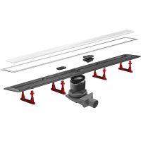 Душевой лоток Pestan Confluo Premium Line 950 White Glass 13000352 с двухсторонней решеткой Хром матовый Белый глянцевый — фото 4, Душевые лотки