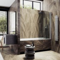 Товар: Шторка на ванну Maybah Glass MGV-615-5 600x1400 поворотная на монопетле Хром матовый стекло сатиновое - фото 3 Шторка на ванну Maybah Glass MGV-615-5 600x1400 поворотная на монопетле Хром матовый стекло сатиновое — фото 3, Неподвижные шторки для ванной