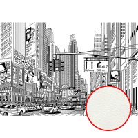 Фреска Ortograf Небоскребы 30972 Фактура флок FLK Флизелин (4*2,7) Белый/Черный, Город — фото 1, Фрески