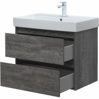 Тумба с раковиной Aquanet Nova Lite 75 305239 подвесная Дуб серый — фото 7, Тумбы с раковиной