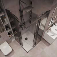 Душевой уголок Grossman Cosmo 100х100 300.K33.02.1010.21.10 профиль Черный матовый стекло тонированное — фото 6, Душевые уголки