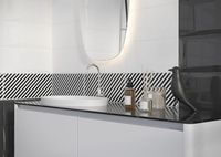 Керамический декор Cersanit Evolution Вставка диагонали черно-белый EV2G442 20х44 см — фото 2, Керамическая плитка