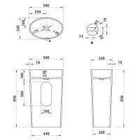 Товар: Раковина Abber Stein 50 AS2504-H Белая матовая - фото 5 Раковина Abber Stein 50 AS2504-H Белая матовая — фото 5, Раковины напольные