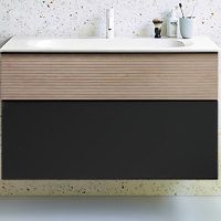 Тумба с раковиной Burgbad Fiumo 100 SFXN102F3958FOT45G0200C0001*1 Eiche Dekor Cashmere Graphit Softmatt — фото 1, Мебель для ванной