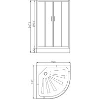 Душевой уголок Ceruttispa Viva 90x90 7707 профиль Хром стекло прозрачное — фото 5, Душевые уголки четверть круга