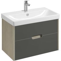 Тумба с раковиной Aquaton Оливия 80 1A2831K0OLUG0 подвесная Грей Дуб Ойстер — фото 1, Тумбы с раковиной