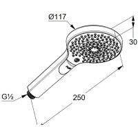 Ручной душ Kludi Dive 6983005-00 Хром — фото 2, Лейки для душа