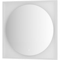 Зеркало Defesto Eclipce 80х80 DF 2228S с подсветкой 18W-4500К/в багетной раме/Сенсорный выключатель/Нейтральный белый свет/Белая рама — фото 1, Мебель для ванной