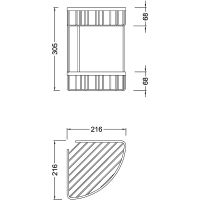 Полка корзина Timo Saona 13082/00 угловая Хром — фото 3, Полки для ванной и душа