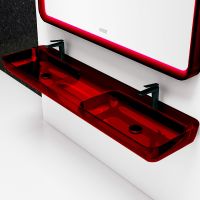 Раковина Abber Kristall 150 AT2807Rubin Красная — фото 1, Раковины подвесные