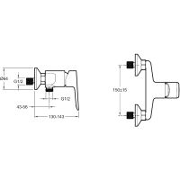 Смеситель для душа Jacob Delafon Oscar Хром арт-E29843-CP — фото 5, Смесители для душа без лейки