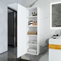 Подвесной шкаф Бриклаер Берлин 40 4627125416118 Белый глянец — фото 4, Мебель для ванной