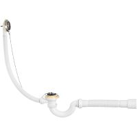 Слив-перелив Wirquin 30718060 с пробкой на цепочке Хром — фото 1, Сливы-переливы