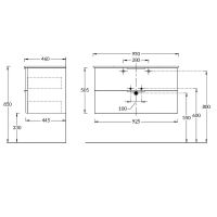 Тумба под раковину Kerama Marazzi Piano 95 PI.F.95\OLM подвесная Дымчатый вяз — фото 2, Тумбы под раковину