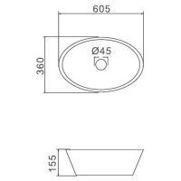 Раковина-чаша Gappo 60 GT303 Белая — фото 2, Раковины накладные