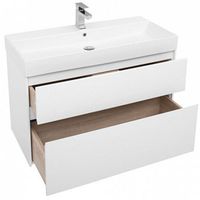 Тумба под раковину Aquanet Бруклин 100 203961 подвесная Белая — фото 3, Мебель для ванной