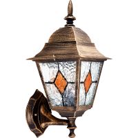 Настенный светильник Artelamp Madrid A1541AL-1BN Прозрачный Черный с золотом — фото 1, Уличное освещение