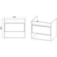 Тумба под раковину VIANT Бостон 60 VBOS60COG-T1YP подвесная Графит матовый Дуб Вотан — фото 8, Мебель для ванной