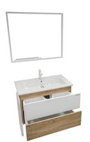 Тумба под раковину Grossman Солис 85 108502 Дуб сонома Белая — фото 3, Мебель для ванной