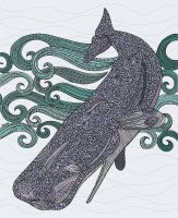 Фреска Ortograf Животные 9635 Фактура флок FLK Флизелин (2,2*2,7) Зеленый/Фиолетовый, Рыбы/Абстракция — фото 2, Фрески