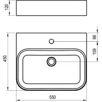 Раковина Ravak Ceramic Slim Wall R 55 XJX01155006 Белая — фото 6, Раковины накладные