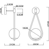 Настенный светильник Artelamp Matisse A7765AP-1AB Белый Античная бронза — фото 4, Светильники