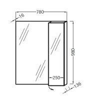 Зеркало со шкафом Jacob Delafon Soprano 78 EB1336-NF Серый — фото 3, Зеркальные шкафы в ванную