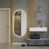 Зеркало Art&Max Bari AM-Bar-700-1500-DS-C-White с подсветкой с сенсорным выключателем Белое — фото 2, Мебель для ванной