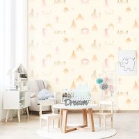 Обои детские Andrea Rossi Kids Land 54278-3 Винил на флизелине (1,06*10,05) Оранжевый, Принцессы — фото 3, Обои для стен