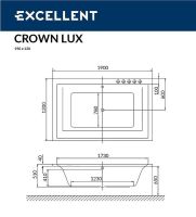 Акриловая ванна Excellent Crown Lux 190x120 WAEX.CRO19.SOFT.CR с гидромассажем — фото 6, Ванны