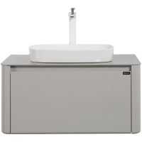 Тумба с раковиной Black&White Universe U915.800 80 915800 подвесная Glossy light grey — фото 1, Мебель для ванной